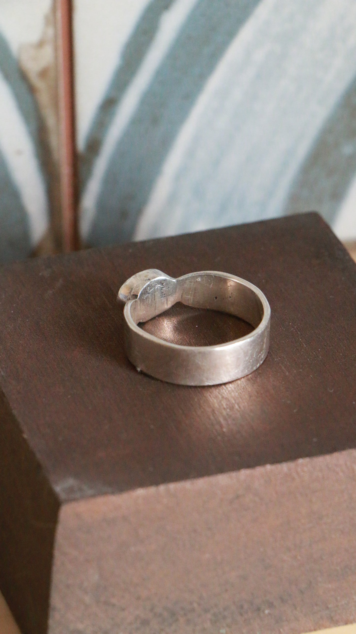 Vintage Sterling Silver Garnet Cabochon Ring