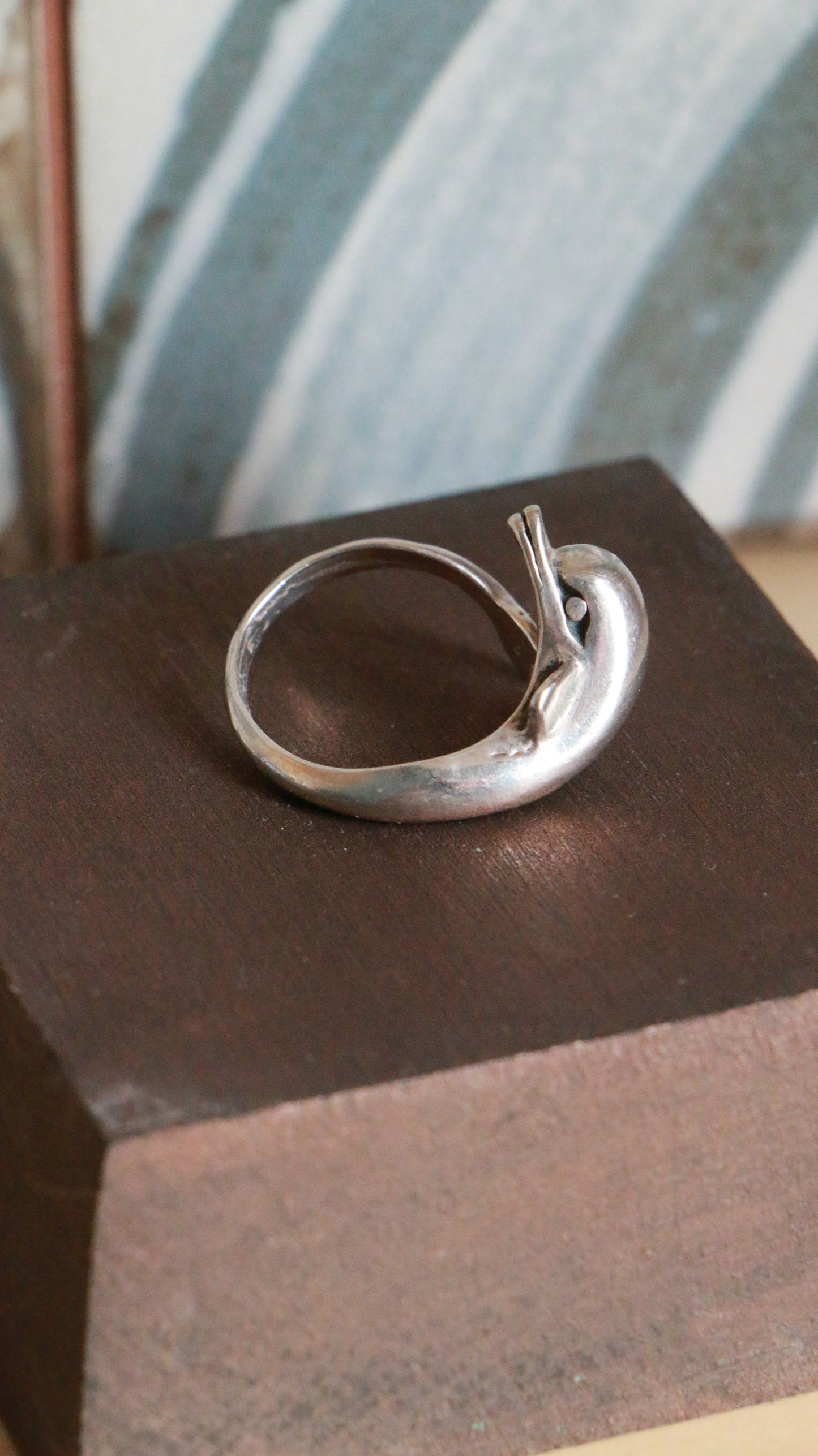 Vintage Sterling Silver Dolphin Wrap Ring