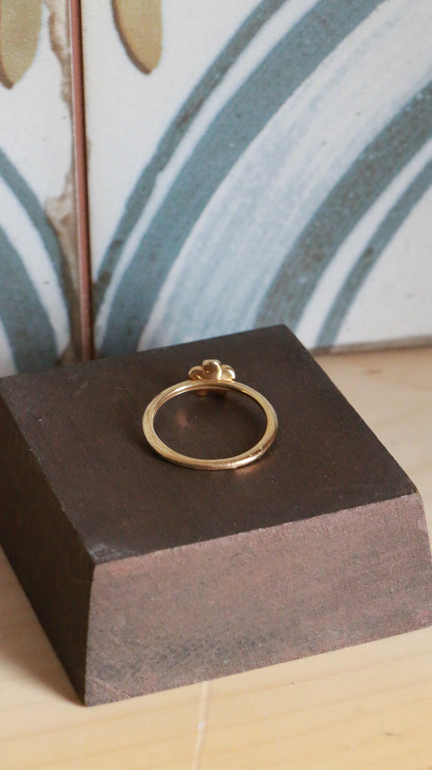 Modern Gold-Plated Sterling Silver Flower Diamond Ring