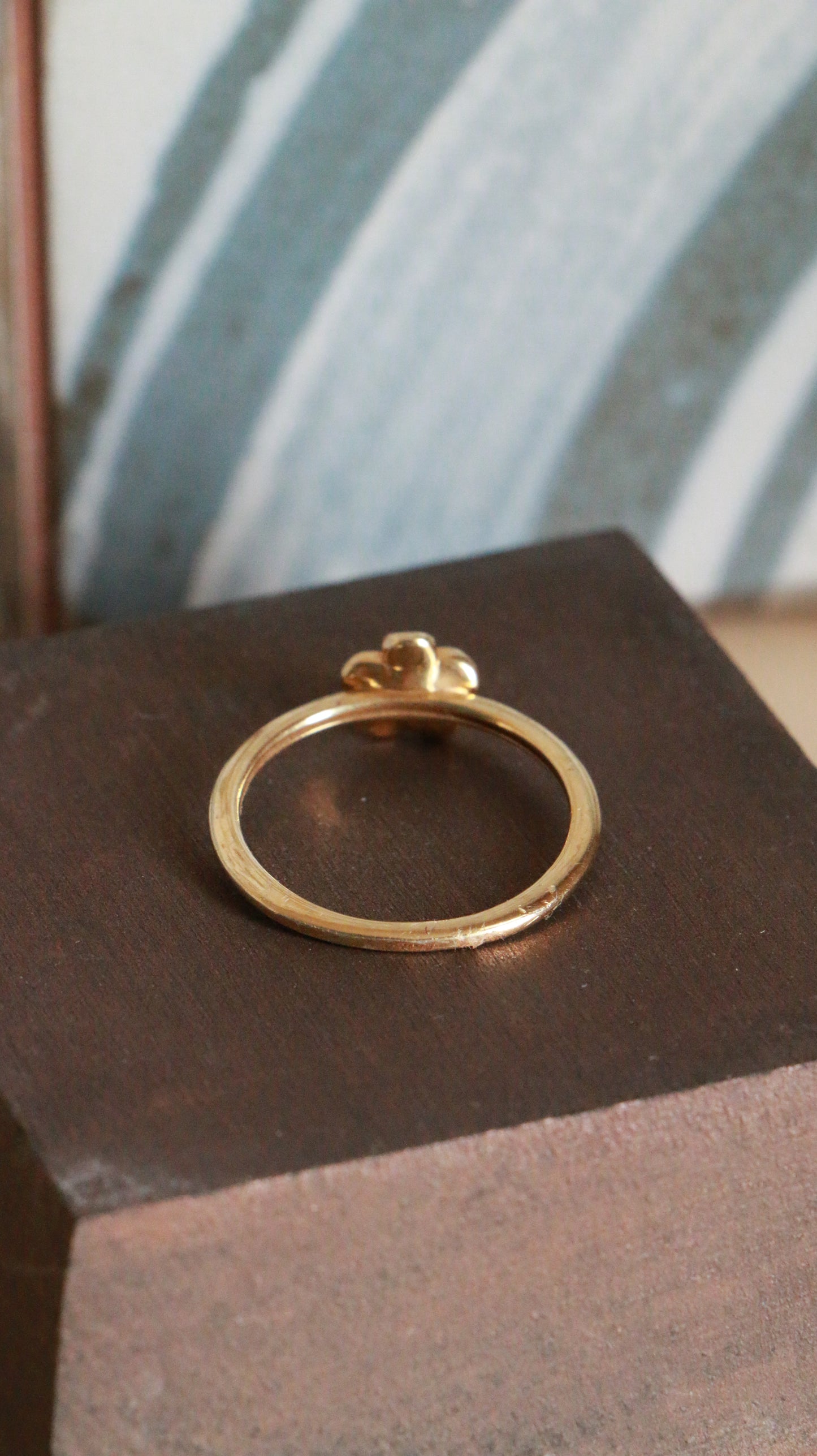 Modern Gold-Plated Sterling Silver Flower Diamond Ring