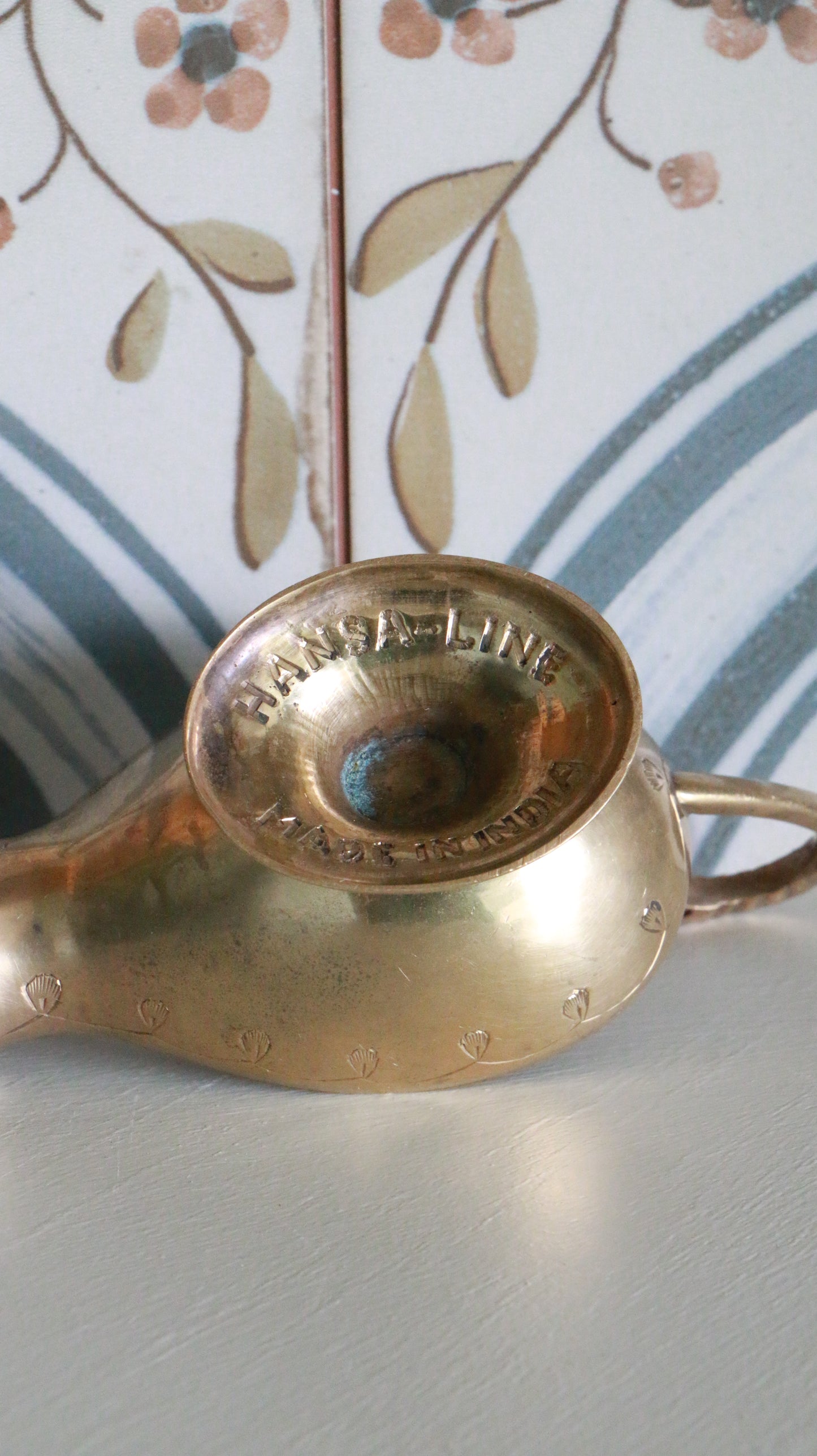 MARRAKESH EDIT - Antique Hansa Line Brass Aladdin-Style Genie Lamp Incense Burner
