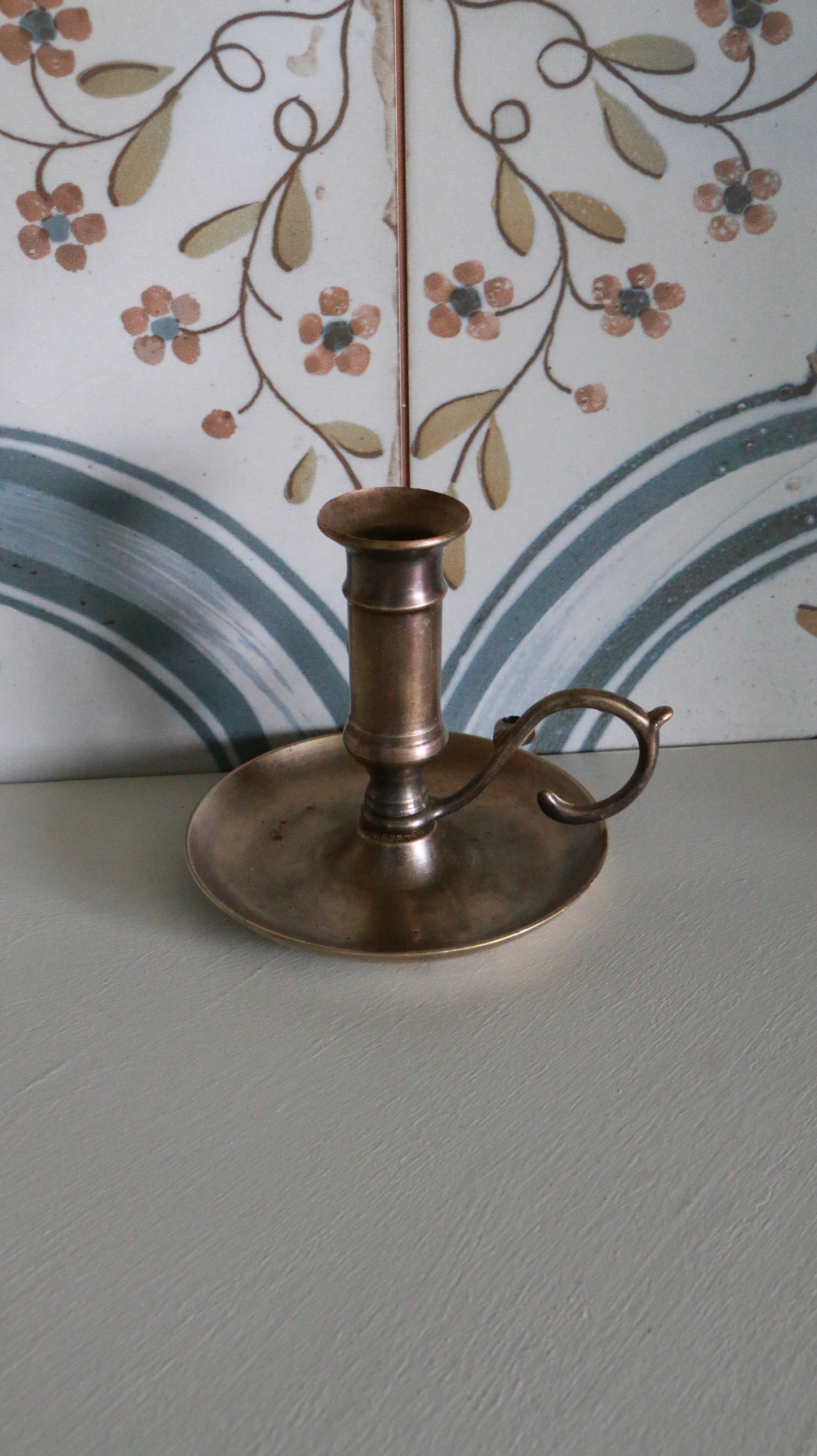MARRAKESH EDIT - Antique Brass Chamberstick Candle Holder with Handle