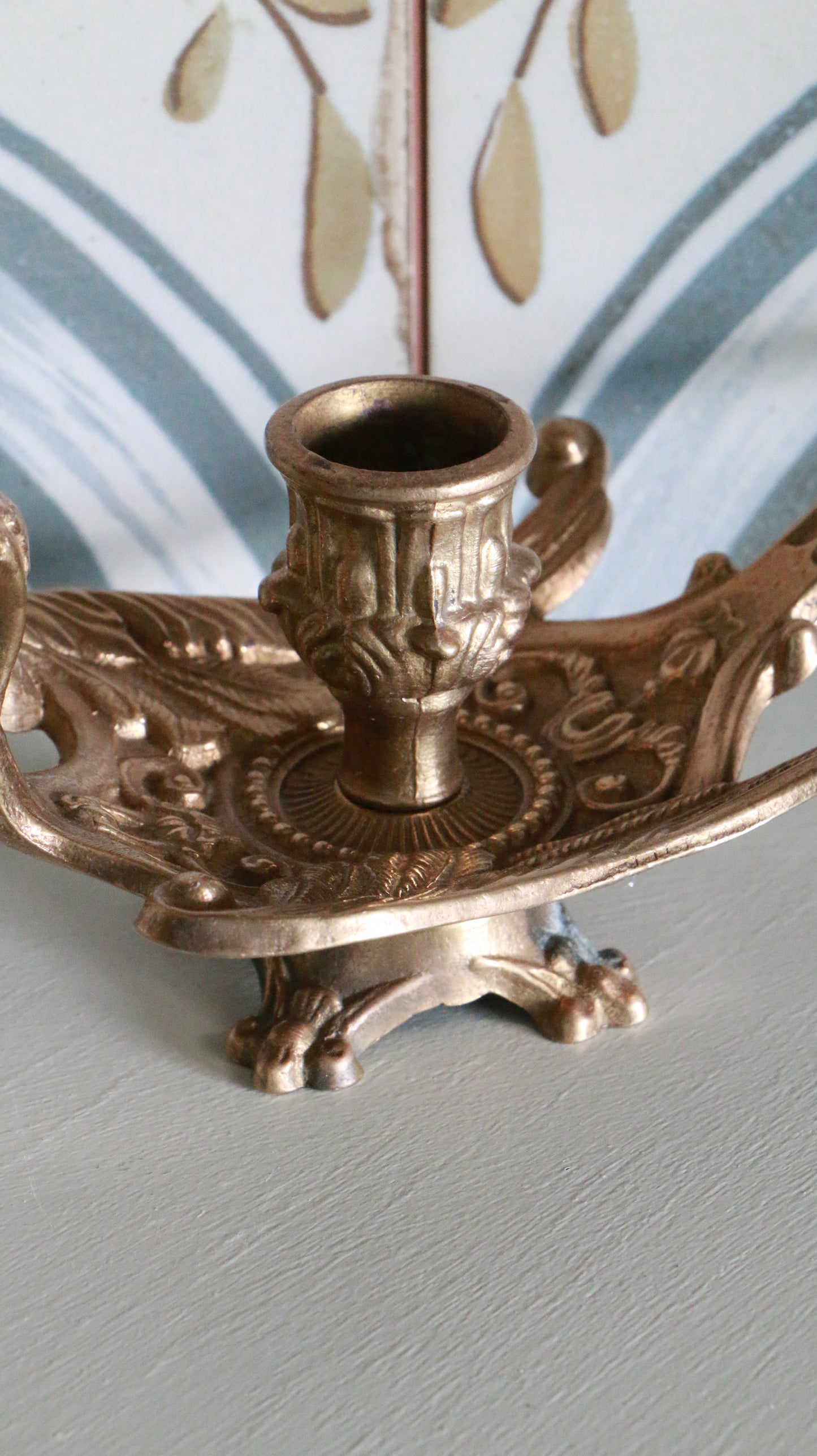 MARRAKESH EDIT - Vintage Brass Peacock Candle Holder