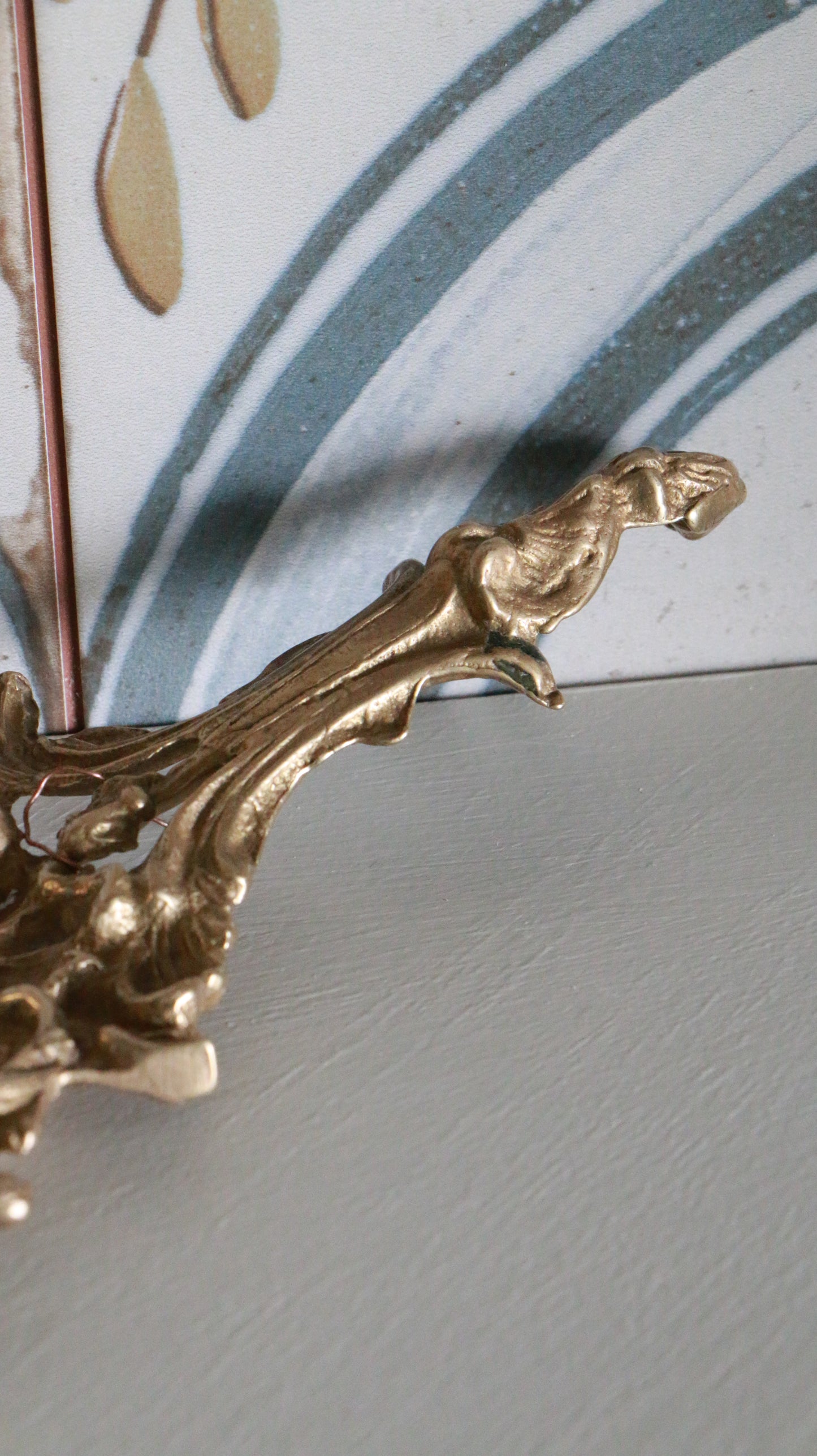 MARRAKESH EDIT - Vintage Baroque-Style Brass Candle Holder with Dragon Motif