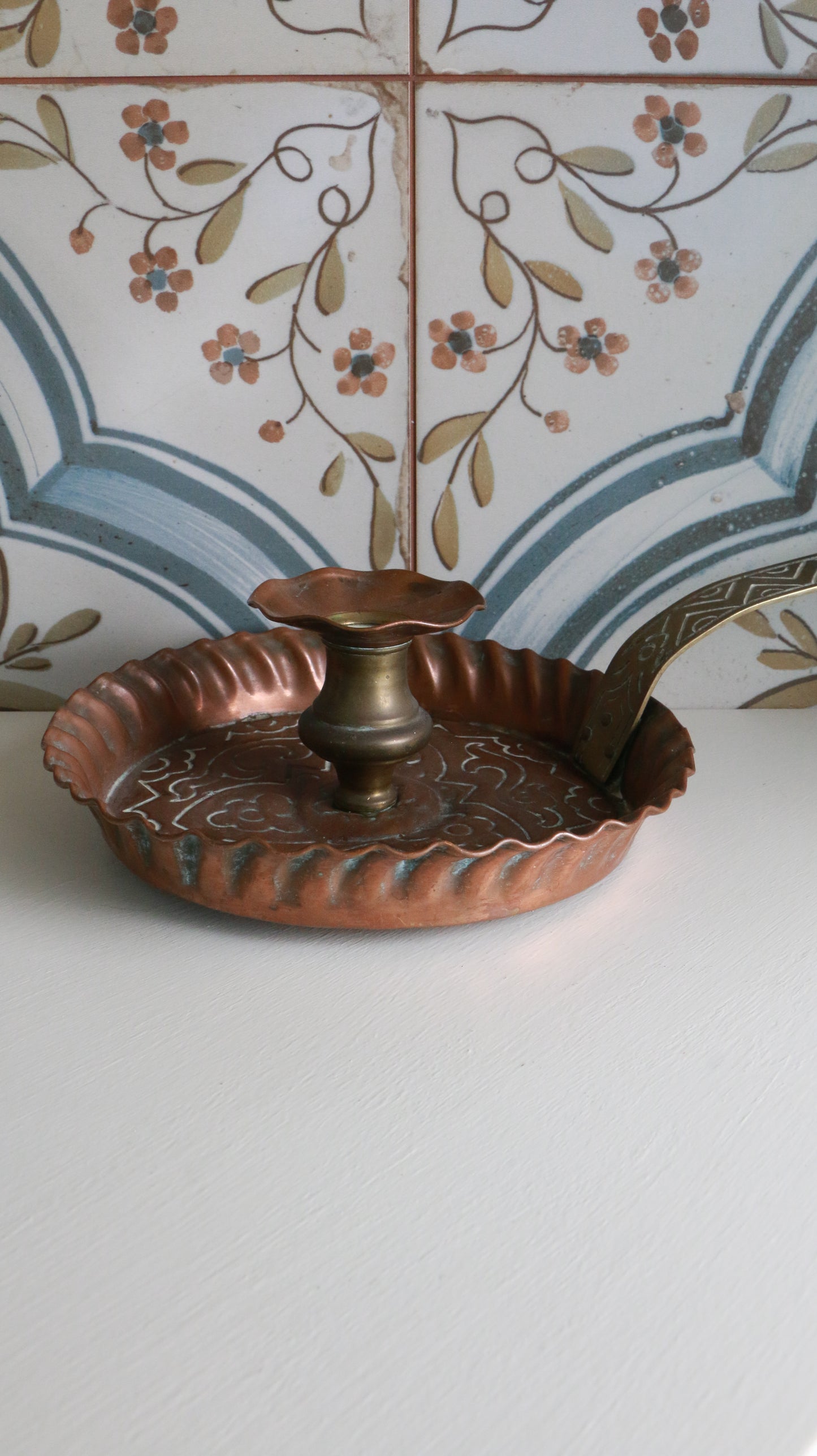MARRAKESH EDIT - Antique Arts & Crafts Copper and Brass Candleholder – Circa 1900