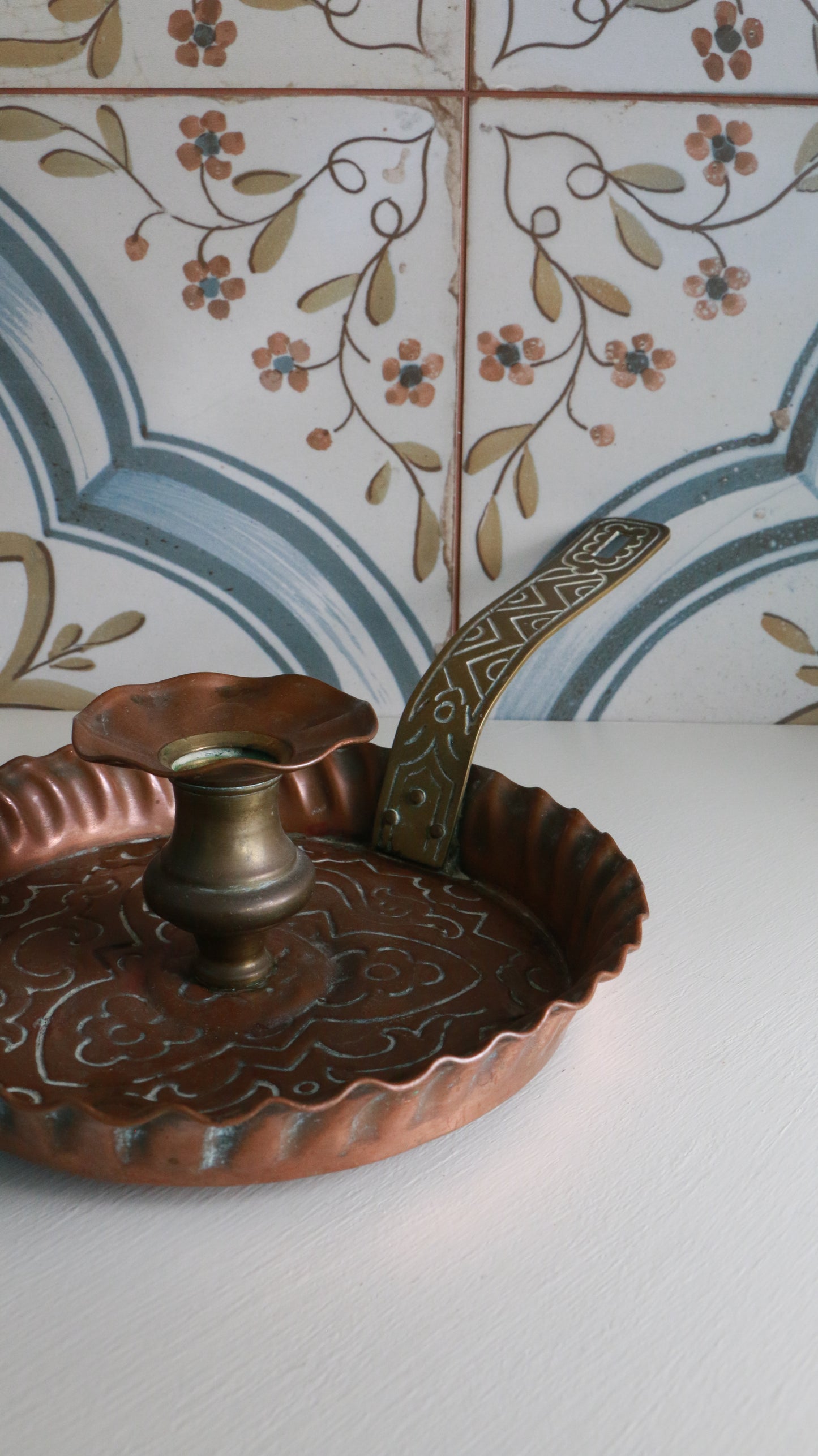 MARRAKESH EDIT - Antique Arts & Crafts Copper and Brass Candleholder – Circa 1900