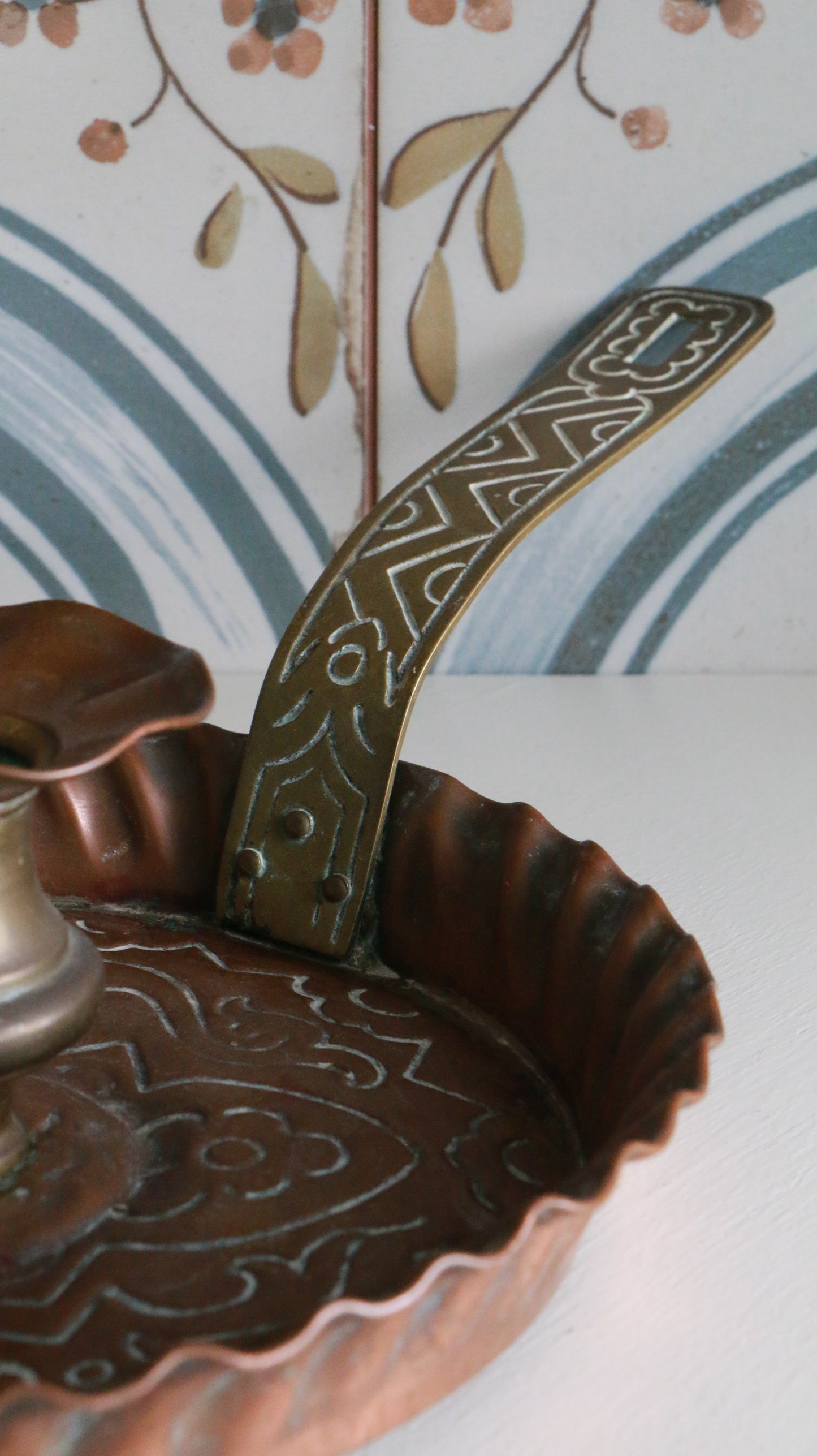 MARRAKESH EDIT - Antique Arts & Crafts Copper and Brass Candleholder – Circa 1900
