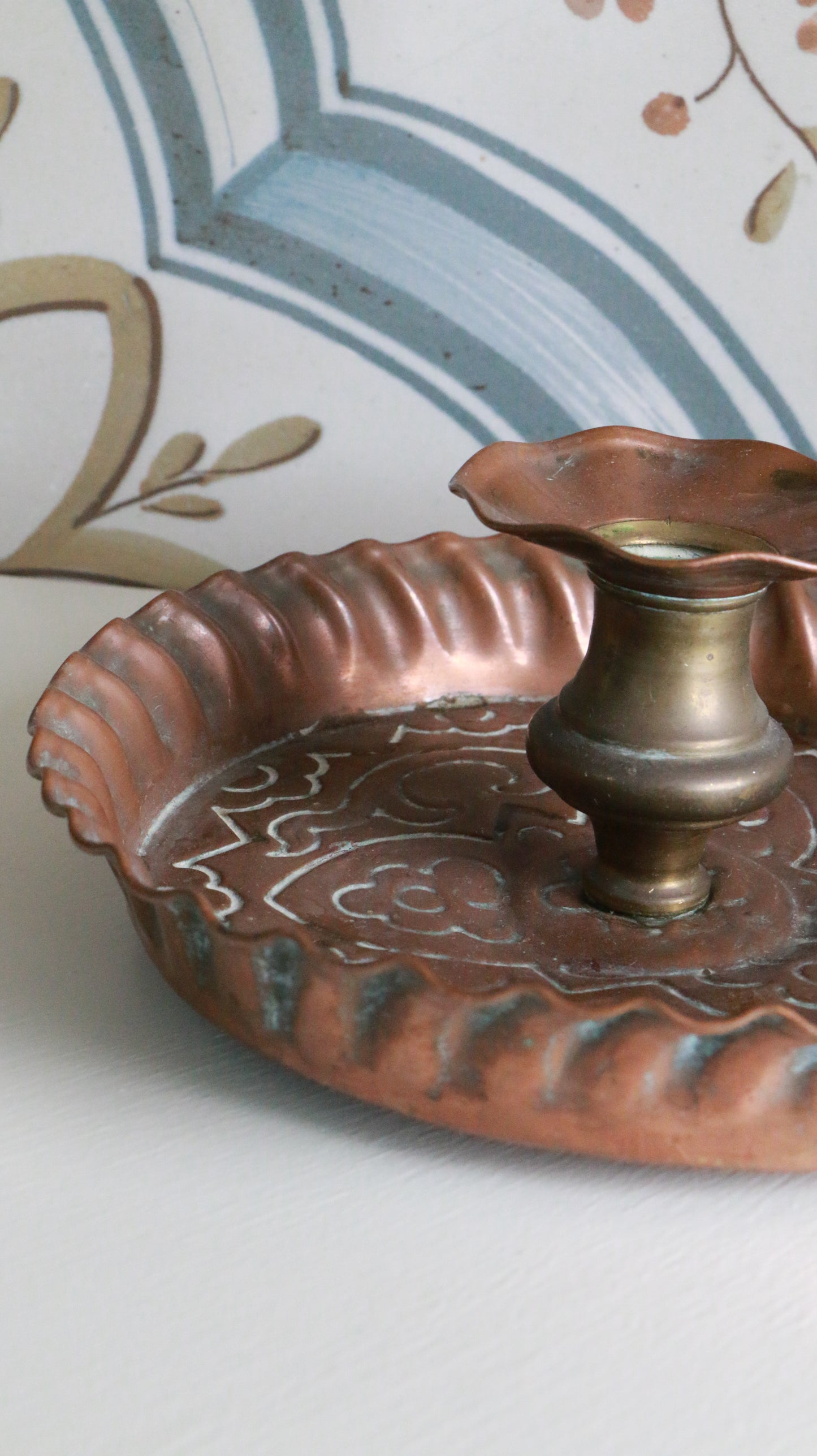 MARRAKESH EDIT - Antique Arts & Crafts Copper and Brass Candleholder – Circa 1900
