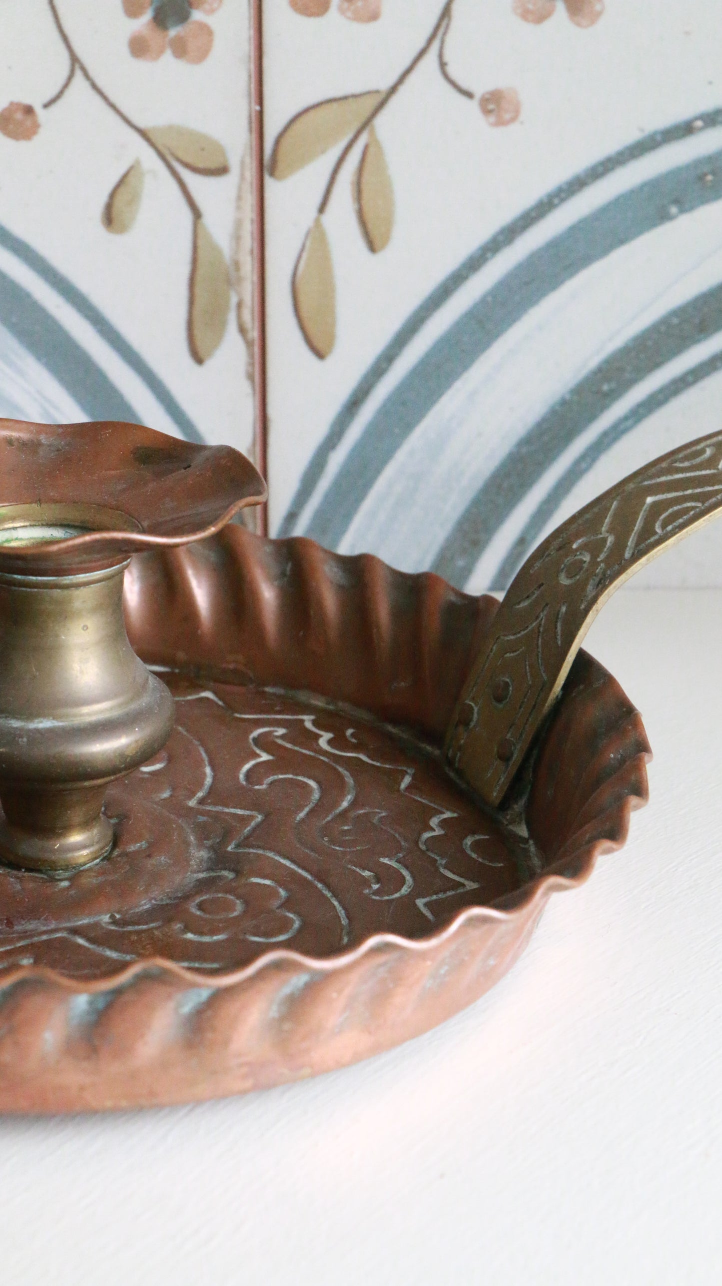 MARRAKESH EDIT - Antique Arts & Crafts Copper and Brass Candleholder – Circa 1900