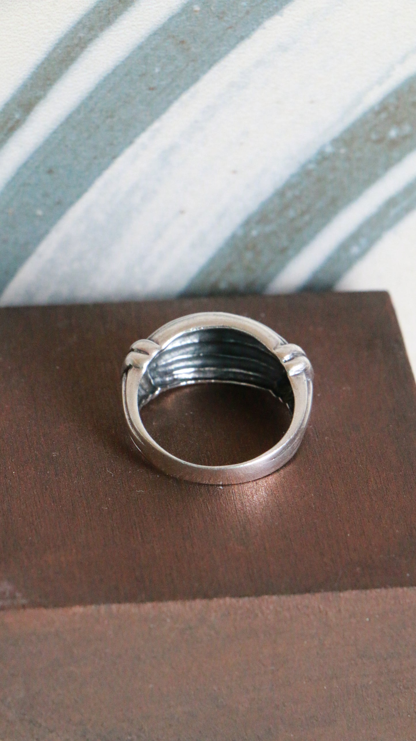 MARRAKESH EDIT - Vintage Sterling Silver Ribbed Dome Ring