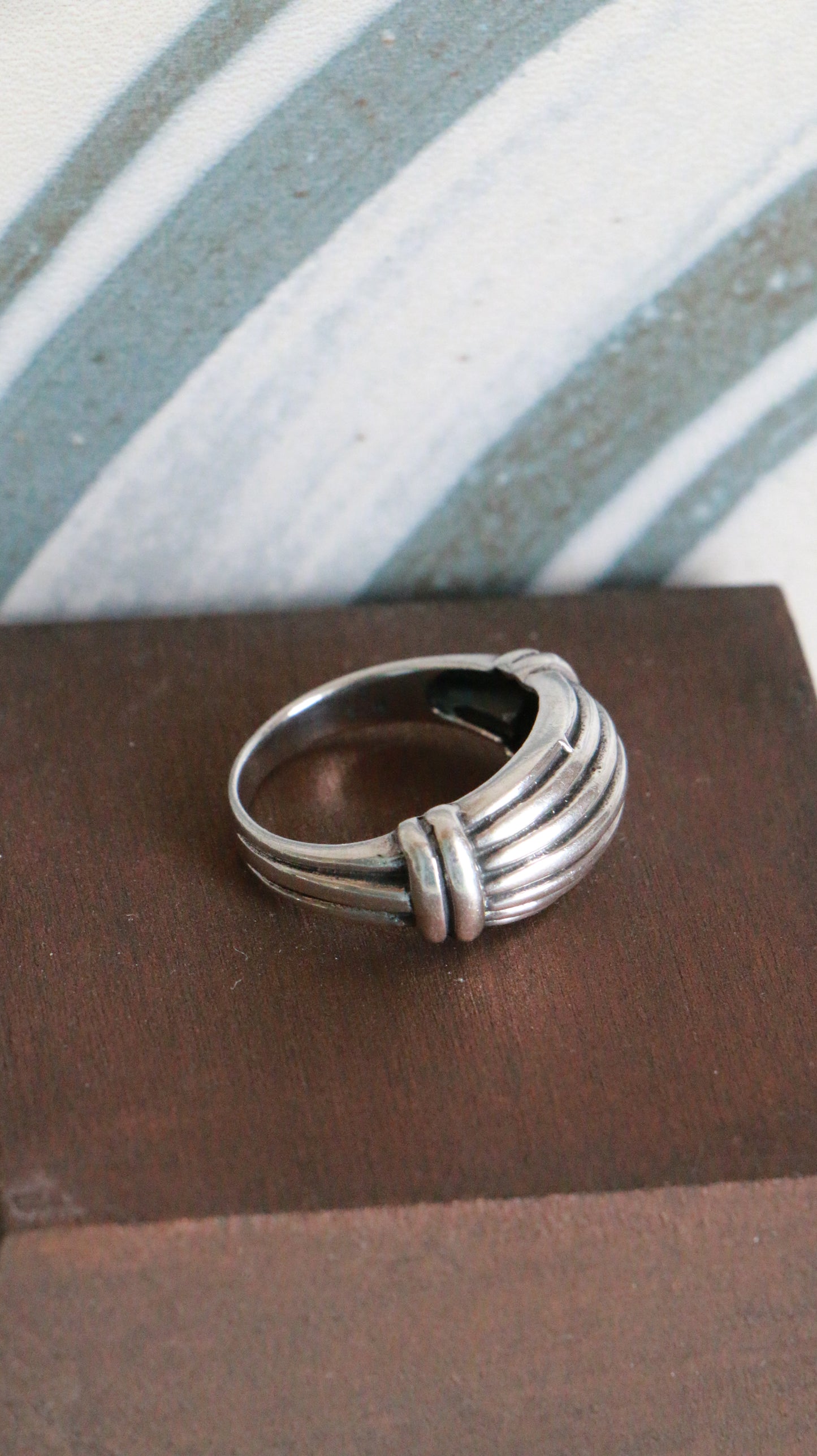 MARRAKESH EDIT - Vintage Sterling Silver Ribbed Dome Ring