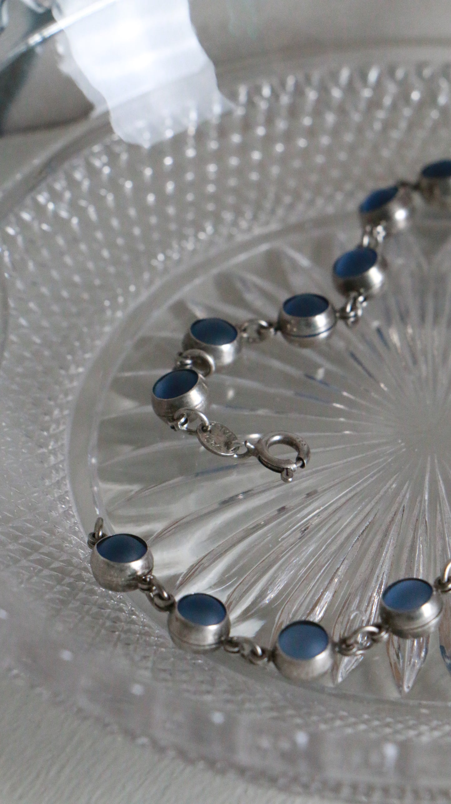MARRAKESH EDIT - Vintage Sterling Silver Blue Opalite Anklet
