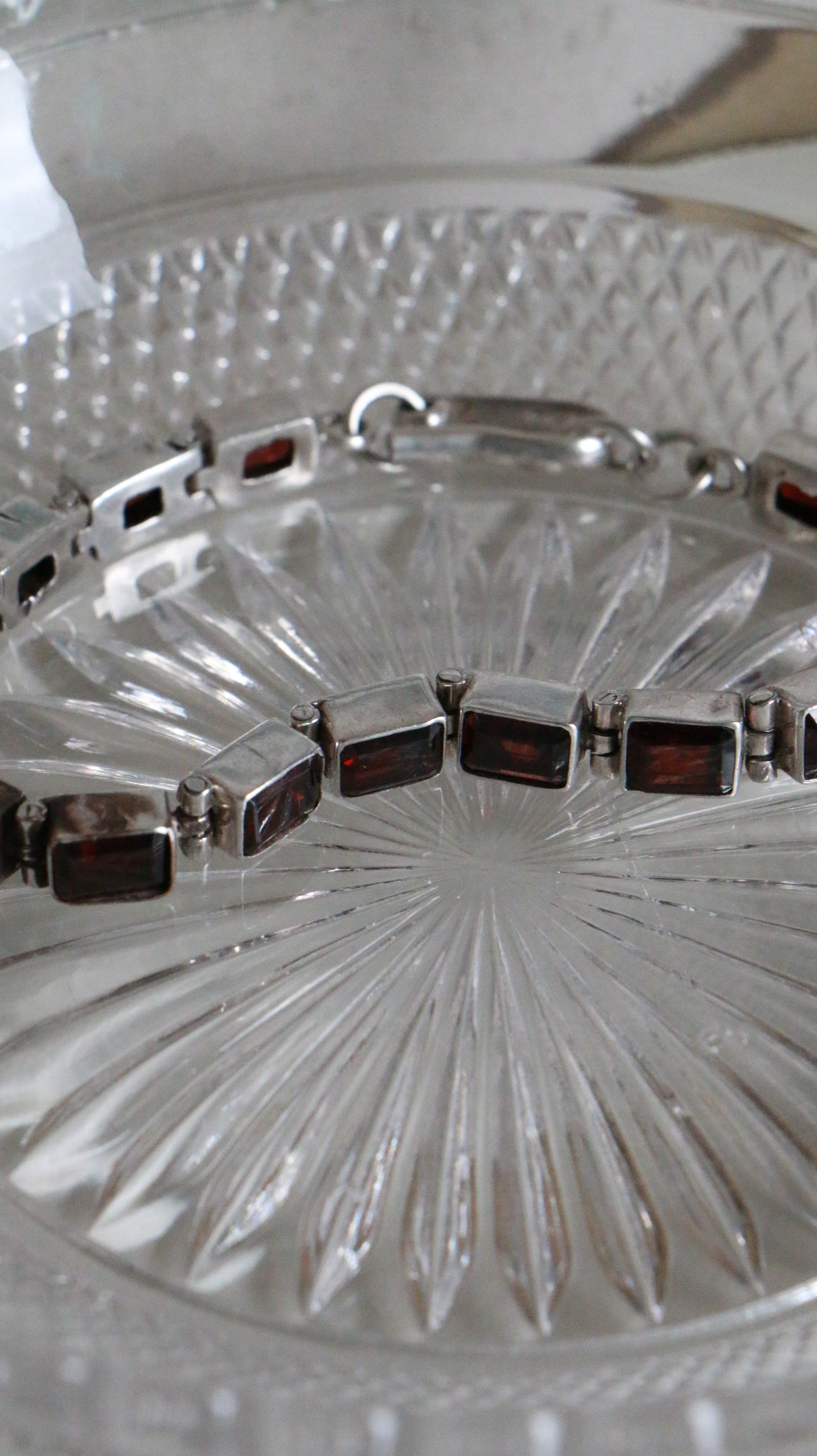 MARRAKESH EDIT - Vintage Sterling Silver Garnet Tennis Bracelet