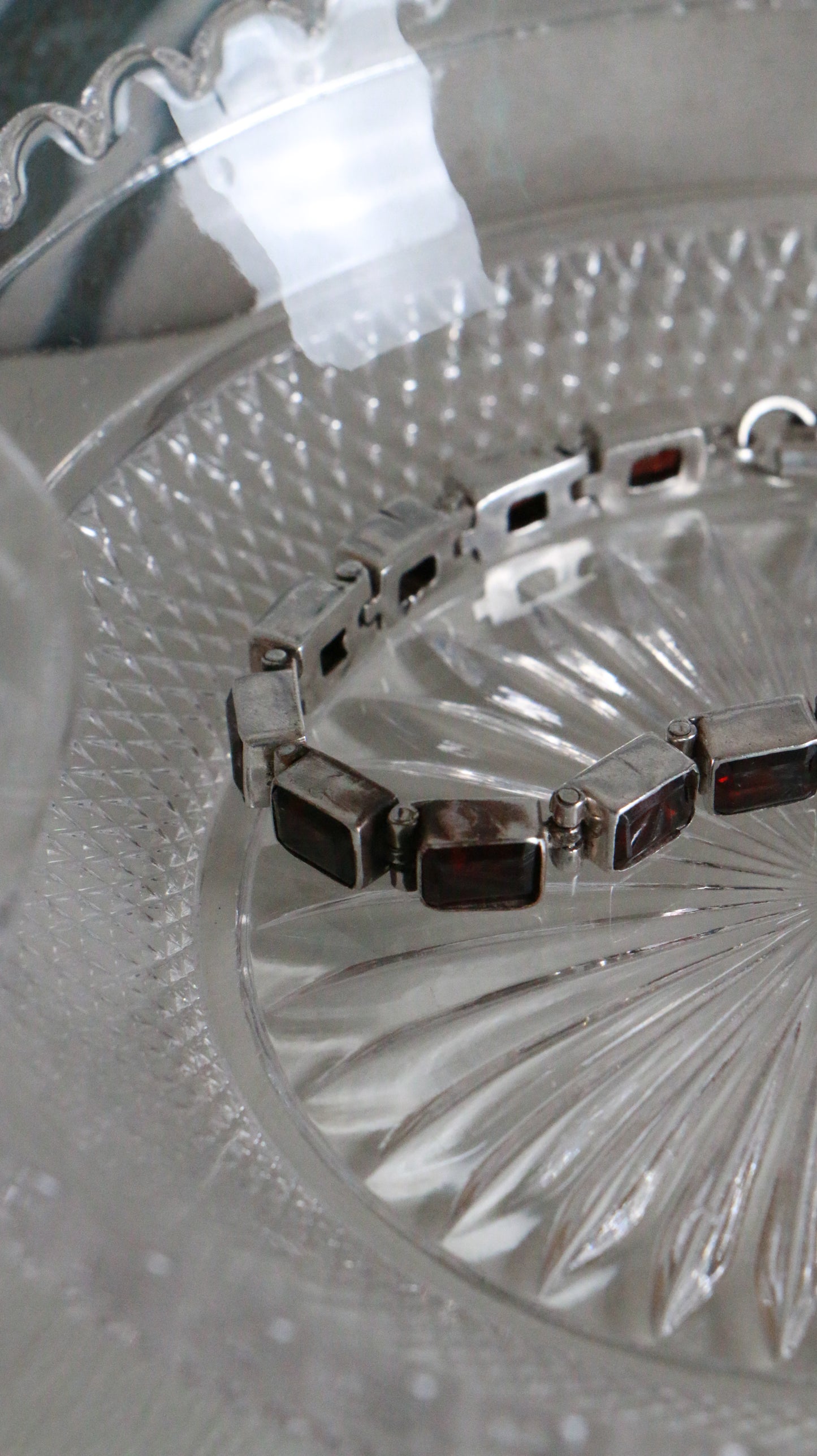 MARRAKESH EDIT - Vintage Sterling Silver Garnet Tennis Bracelet