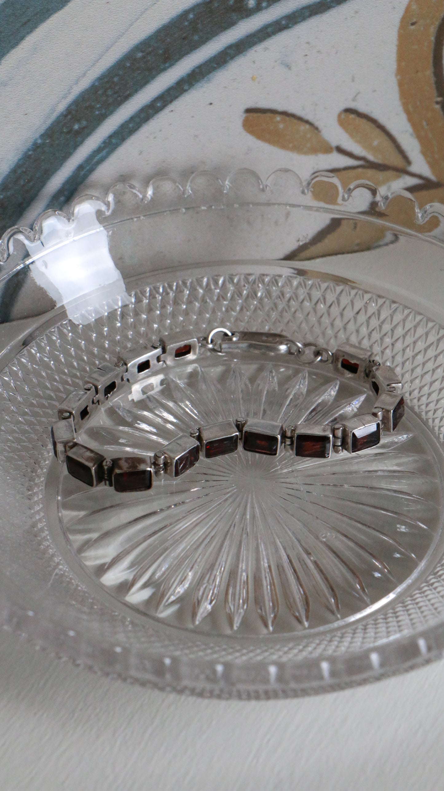 MARRAKESH EDIT - Vintage Sterling Silver Garnet Tennis Bracelet