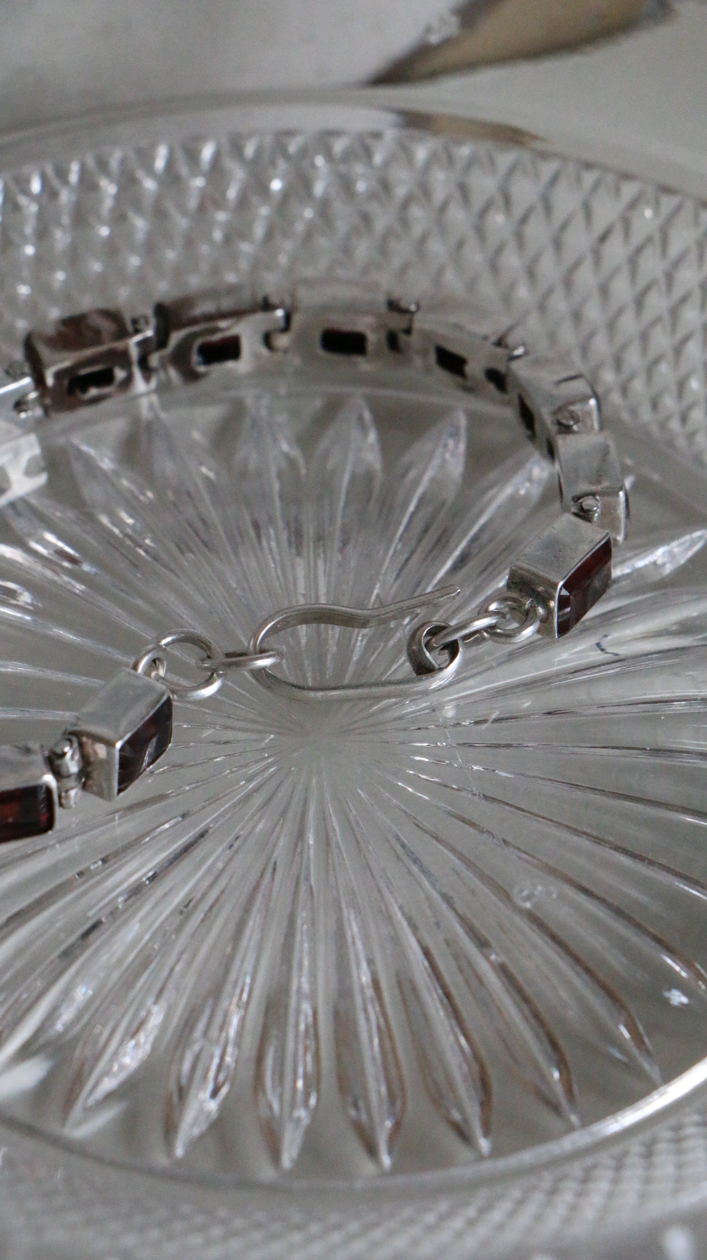 MARRAKESH EDIT - Vintage Sterling Silver Garnet Tennis Bracelet