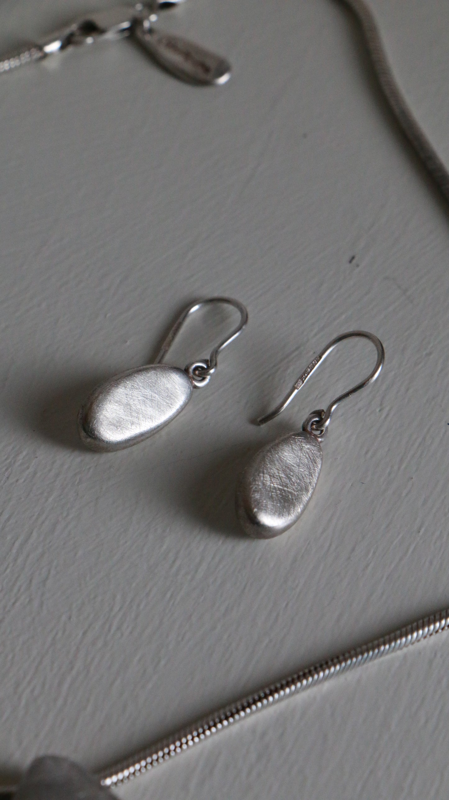 Vintage John Rocha Brushed Sterling Silver Pendant & Earring Set