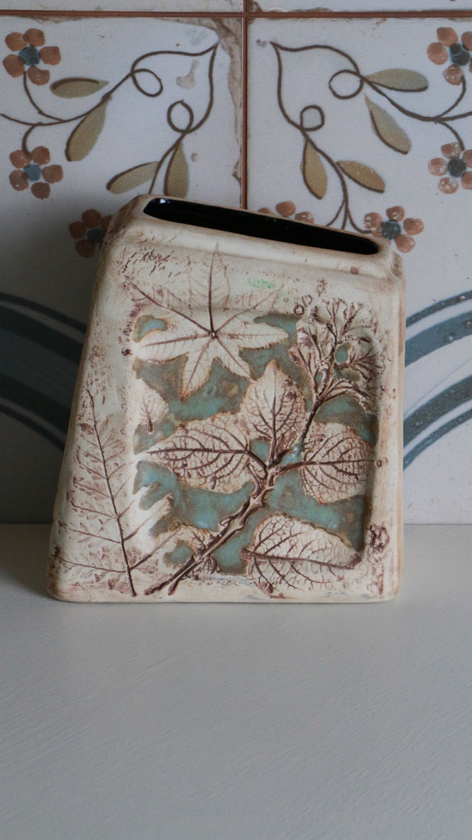 Vintage Tenmoku Pottery Vase - Malaysia Handicraft, 1990s