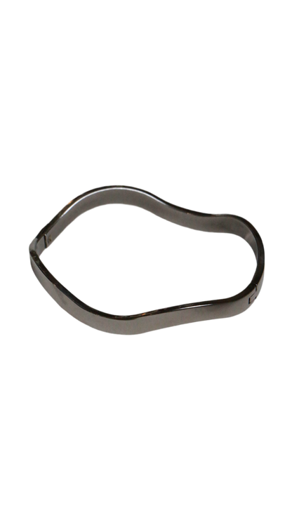 Sterling Silver 925 Wave Modernist Cuff Bangle