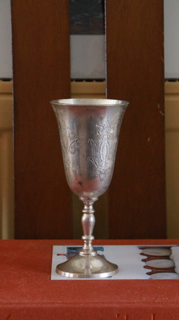 Vintage Silver-Plated Engraved Goblet
