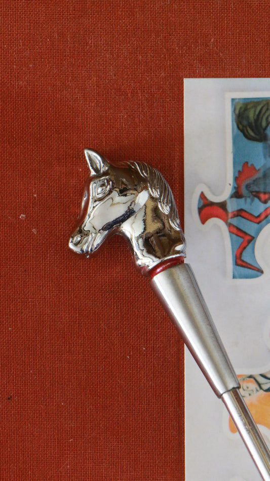 Vintage Silver Plated Double Jigger with Horse Head Handle