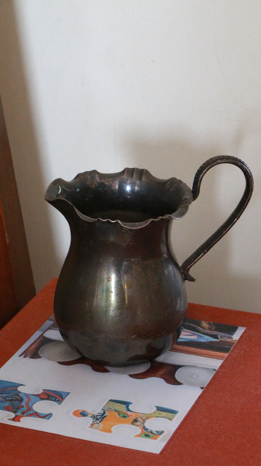 Vintage Silver-Plated Scalloped Cream Jug
