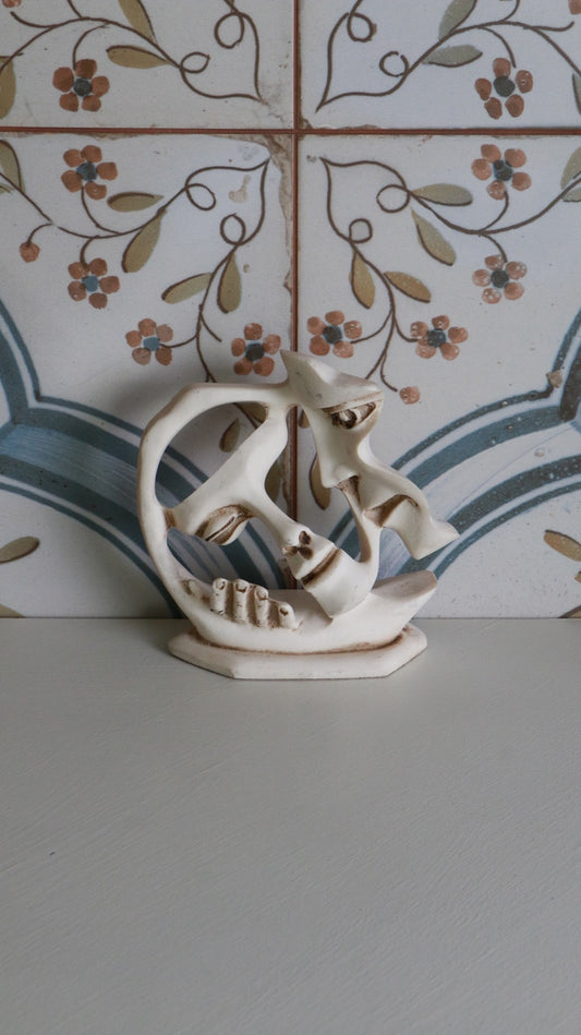 Vintage Abstract Fishbone Sculpture