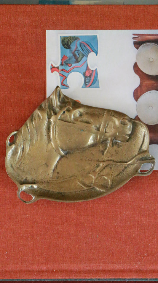 Vintage Brass Horse Head Ashtray