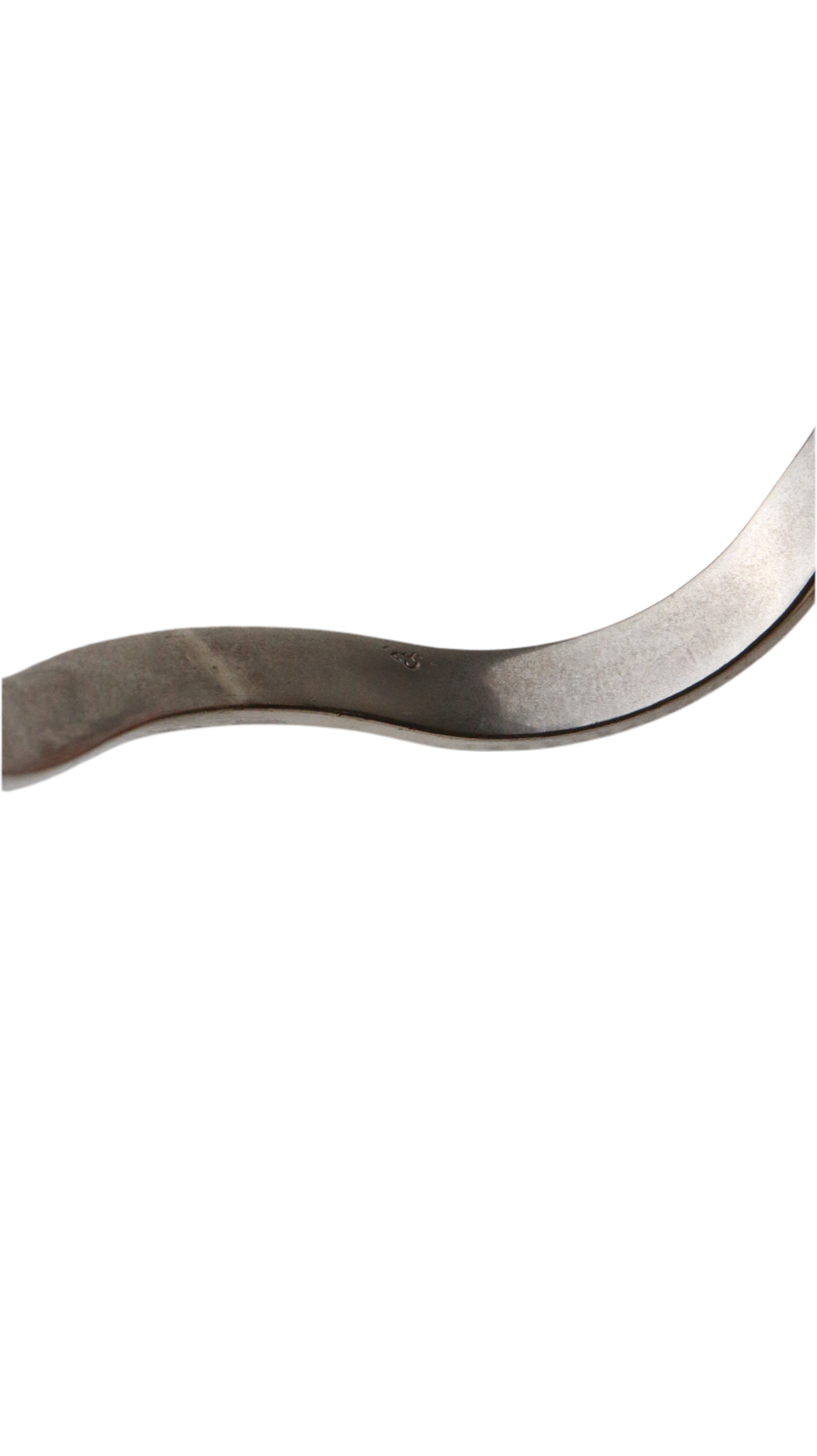 Sterling Silver 925 Wave Modernist Cuff Bangle