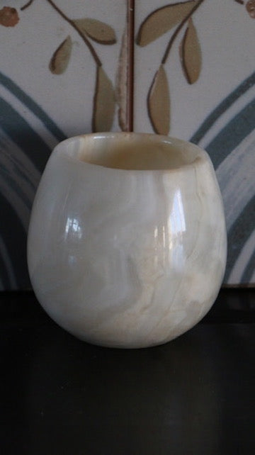 VINTAGE MARBLE ROUND TEALIGHT CANDLE HOLDER