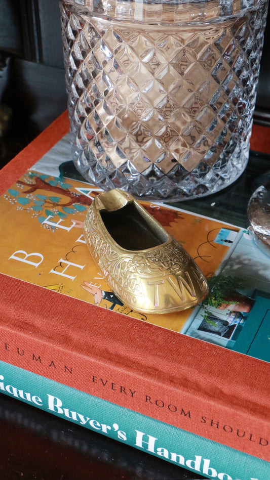 Vintage TWA Brass Shoe Ashtray – Bombay to San Francisco