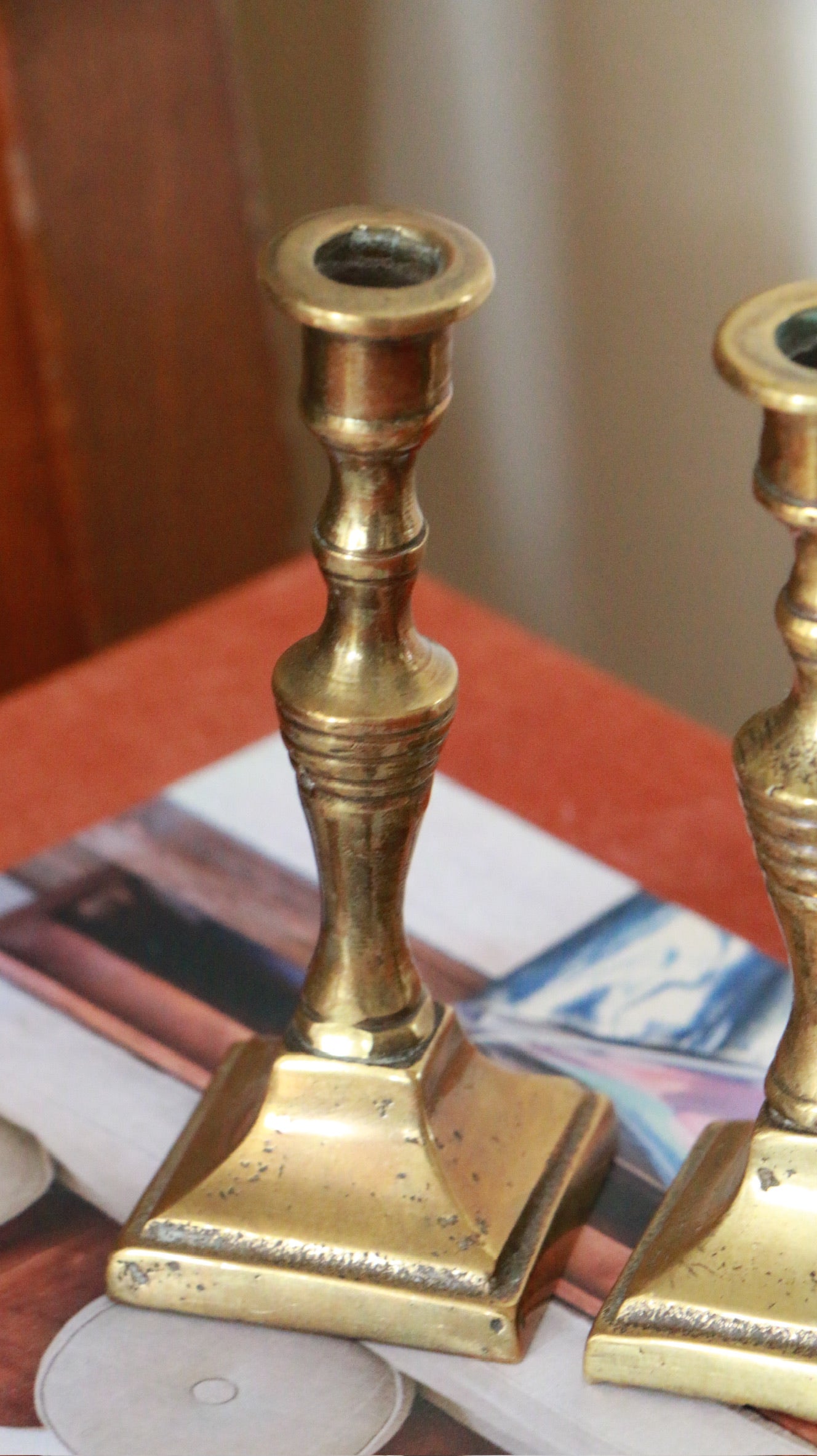 Pair of Miniature Vintage Brass Candlesticks