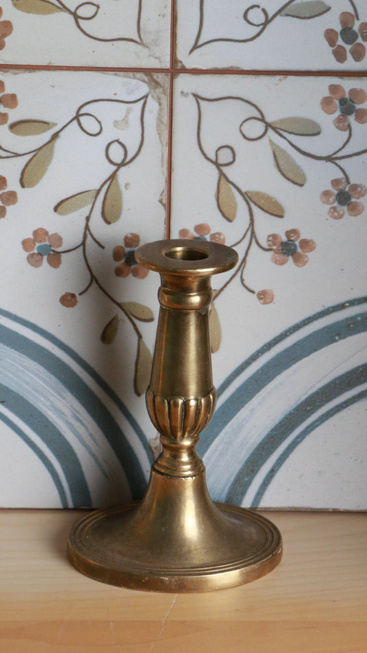 Vintage Solid Brass Candlestick Holder