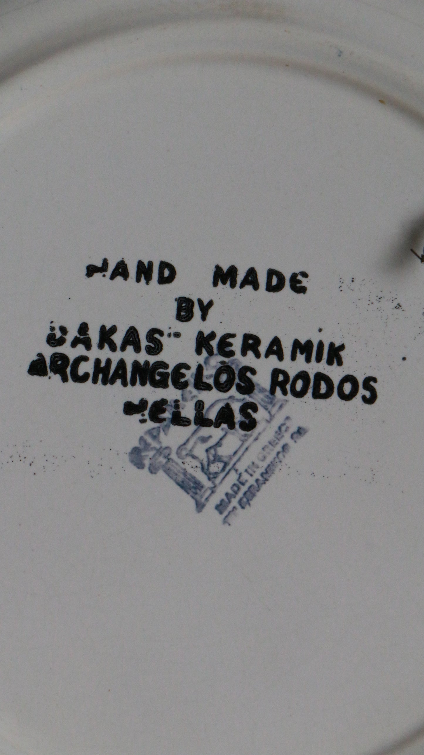 Handmade Greek Ceramic Plate with Twin Peacocks by Dakas Keramik