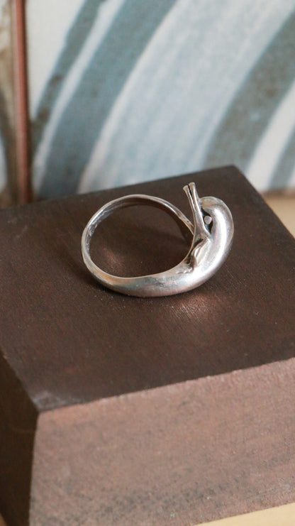 Vintage Sterling Silver Dolphin Wrap Ring