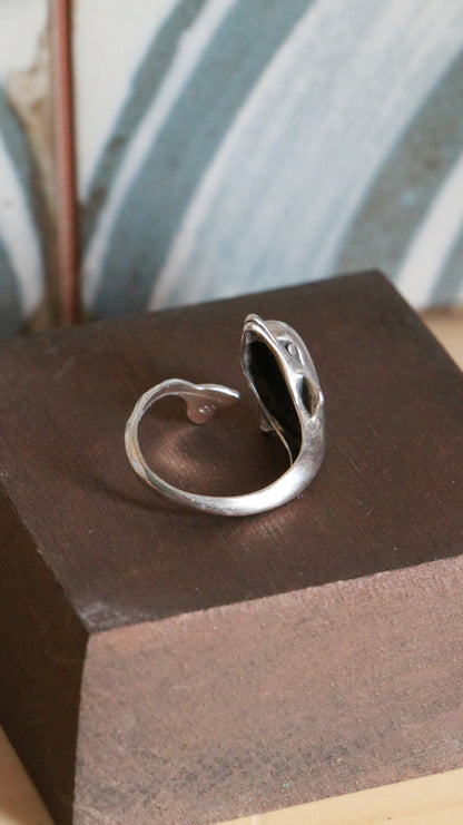 Vintage Sterling Silver Dolphin Wrap Ring