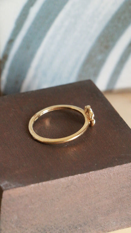 Modern Gold-Plated Sterling Silver Flower Diamond Ring