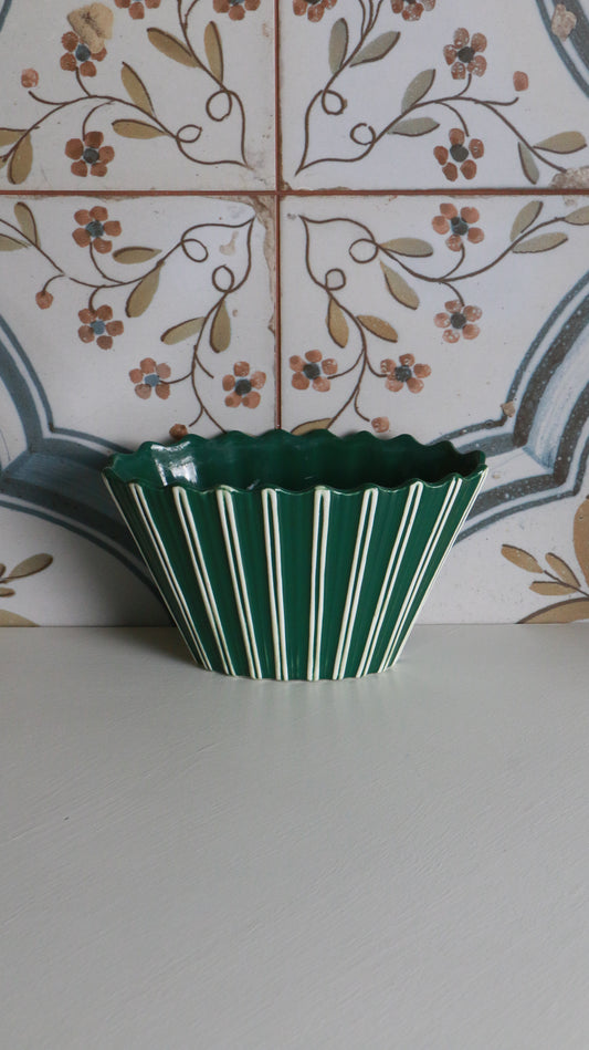 Vintage MCM SylvaC Raphique Green Fluted Planter