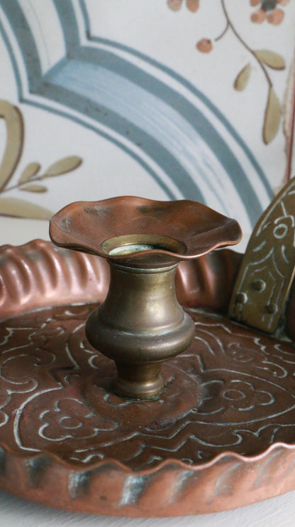 MARRAKESH EDIT - Antique Arts & Crafts Copper and Brass Candleholder – Circa 1900