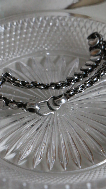 MARRAKESH EDIT - Vintage Signed RA Rajasthan Traditional Indian Sterling Silver Bracelet