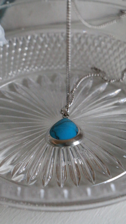 MARRAKESH EDIT - Reversible Mother of Pearl & Simulated Turquoise Sterling Silver Necklace