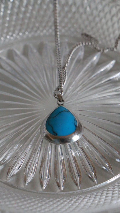 MARRAKESH EDIT - Reversible Mother of Pearl & Simulated Turquoise Sterling Silver Necklace