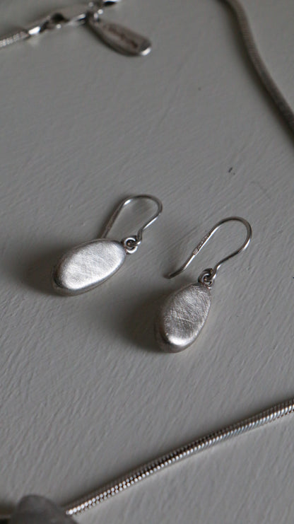 Vintage John Rocha Brushed Sterling Silver Pendant & Earring Set